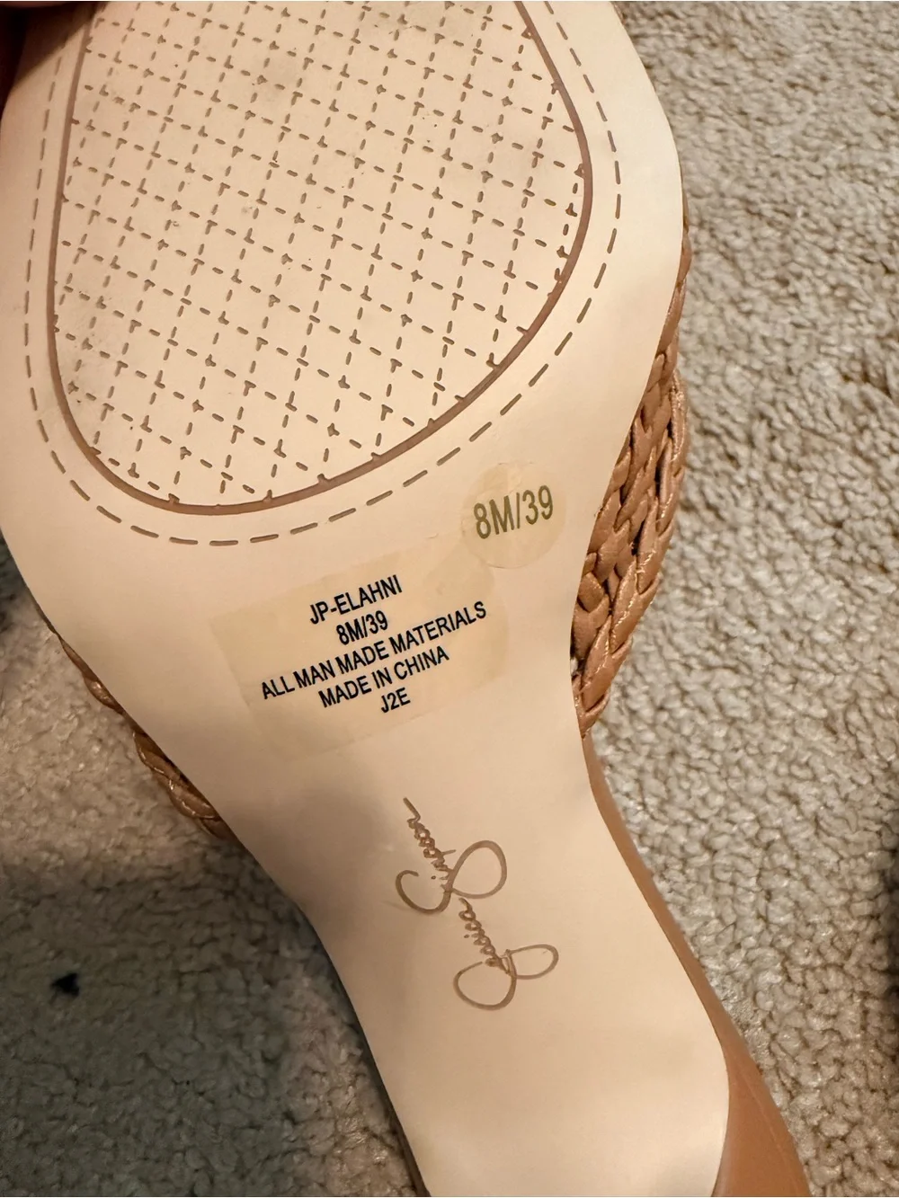 Jessica Simpson Woven Tan Slide Mules